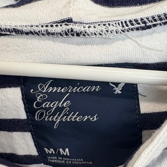 American Eagle Outfitters Navy and White Striped Hoodie - Picture 2 of 3